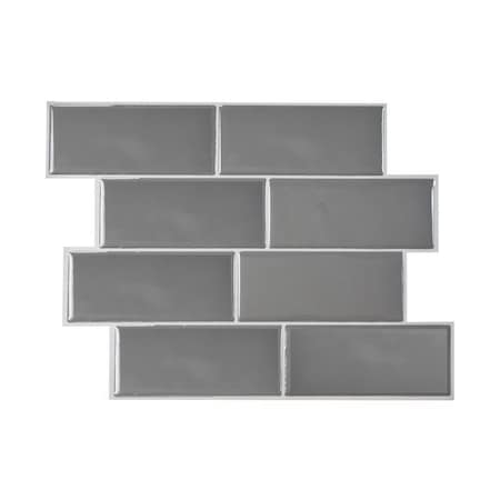 Smart Tiles Smart Tiles 8.38 in. W X 11.56 in. L Gray Mosaic Vinyl Adhesive Wall Tile 4 pc SM1064-4